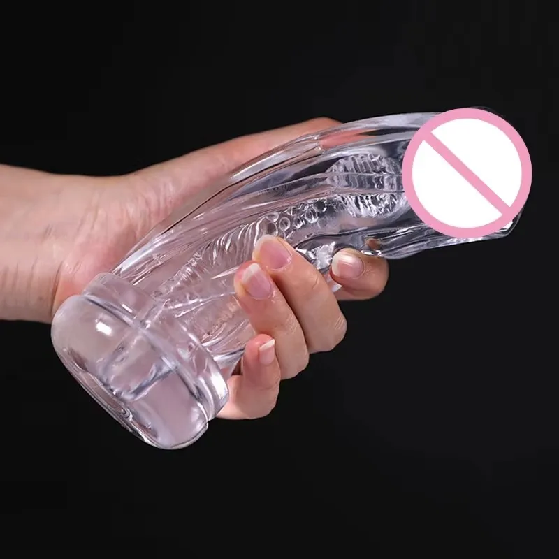 Soft Clear Pocket Pussy Penis Sleeve Crystal Vacuum Male Masturbators Pleasent Aircraft Cup Masturbation Device Adult Sex Toys