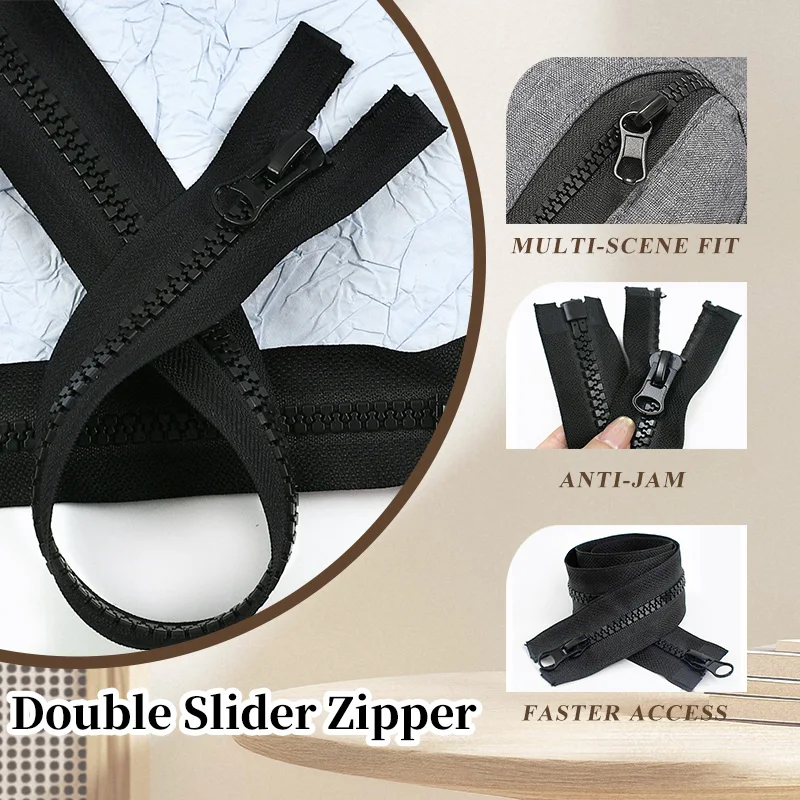 

5# 8# 60-300cm Resin Zipper for Sewing Long Open-End Zippers with Single/Double Sliders Tent Coat Clothes Zip Repair Accessories