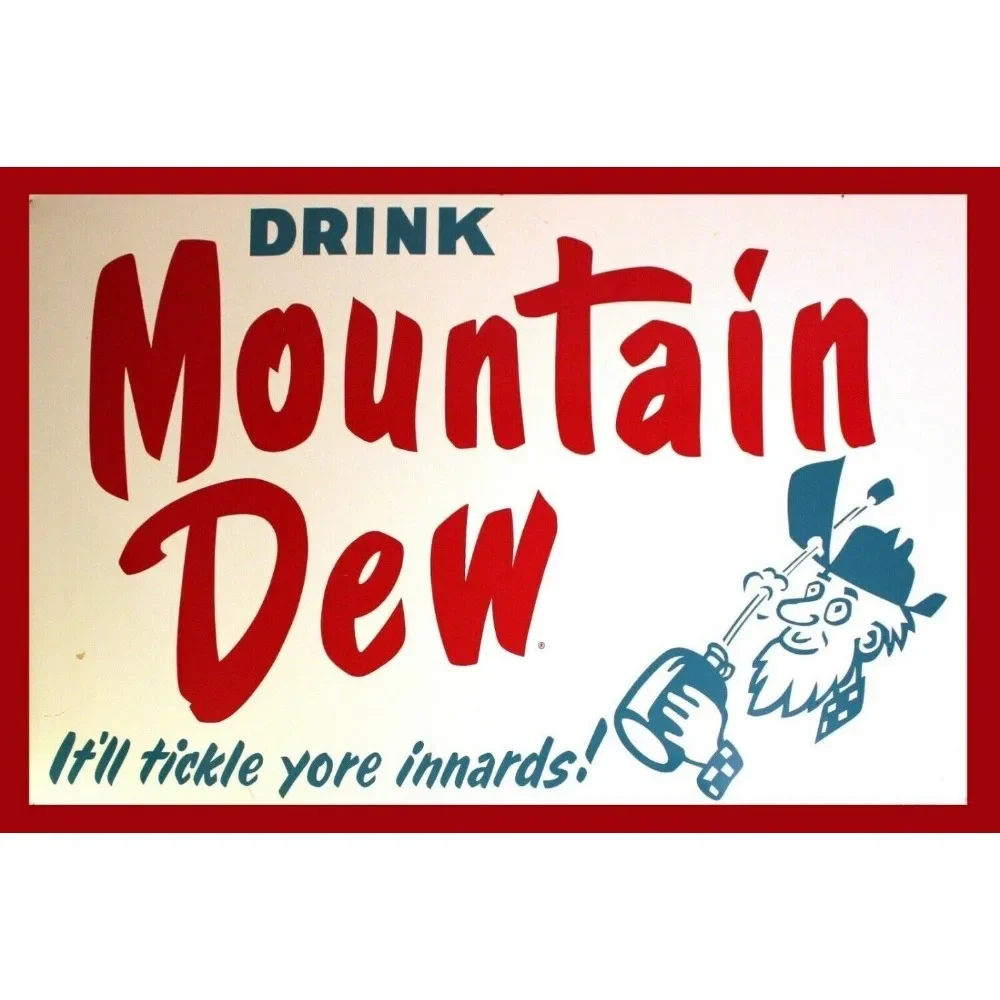Mountain Dew Fizzy Drink Advert Vintage Retro Metal Sign - Mancave، Bar & Pub Decor #1