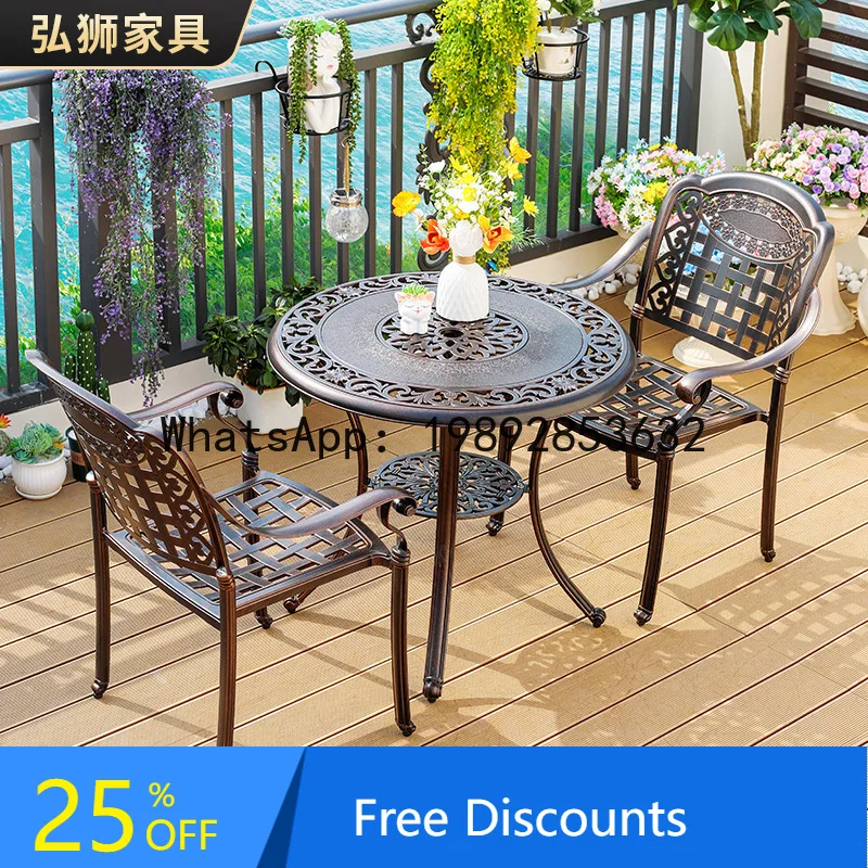 YFY Outdoor Balcony Table and  Cast Aluminum Outdoor Garden Courtyard Leisure Open-air Villa Outdoor Waterproof Table and