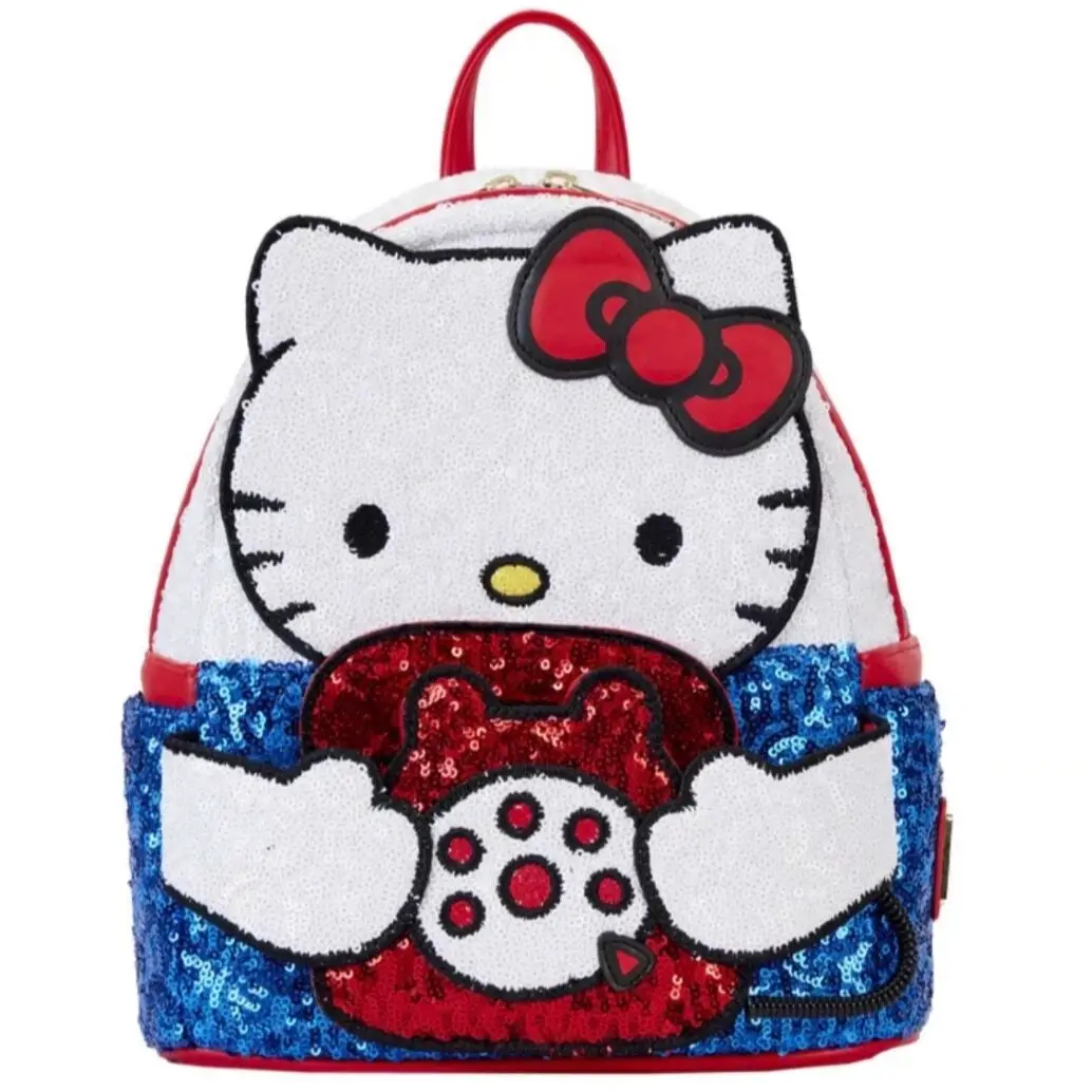 

Рюкзак Sanrio HelloKitty, красный рюкзак принцессы, сумка для начальной школы, милый рюкзак для девочек, сумка на плечо, Женская Повседневная сумка, подарок