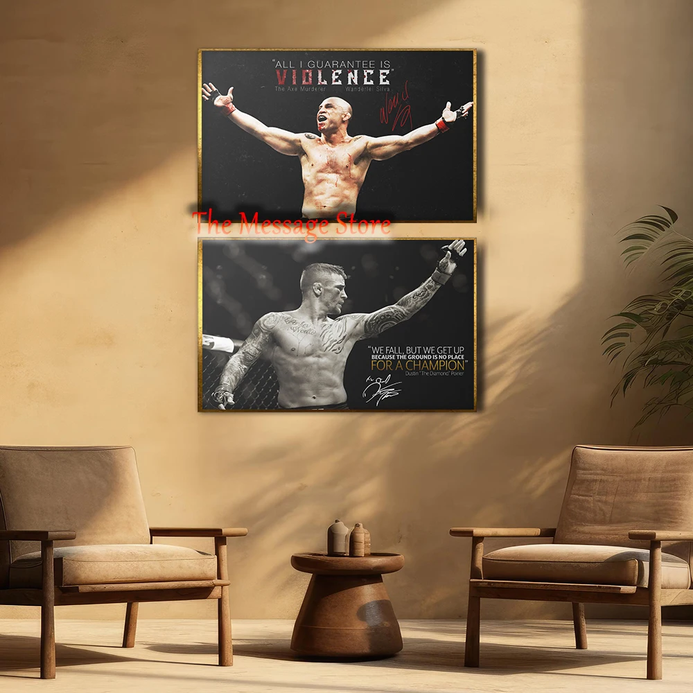 UFC Fighters Art Motivational Quotes Inspired Words Fighting Wonderful Moments Poster Canvas Painting Wall Pictures Home Decor