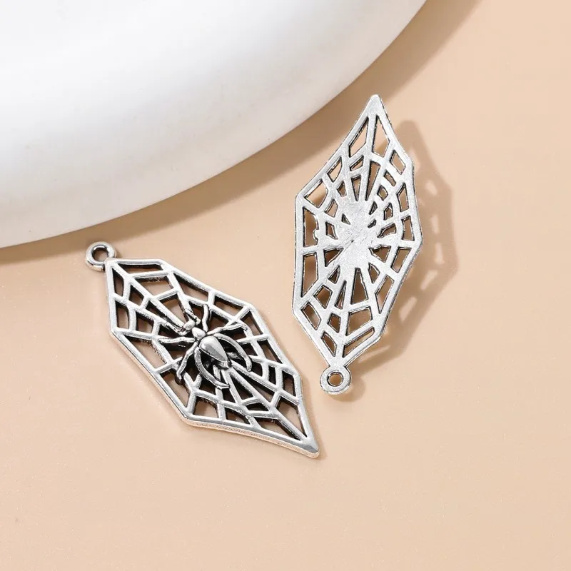 20pcs New Spider Web Alloy Charms Halloween Scary and Funny Style Pendants For Making DIY Handmade Findings Accessories Necklace