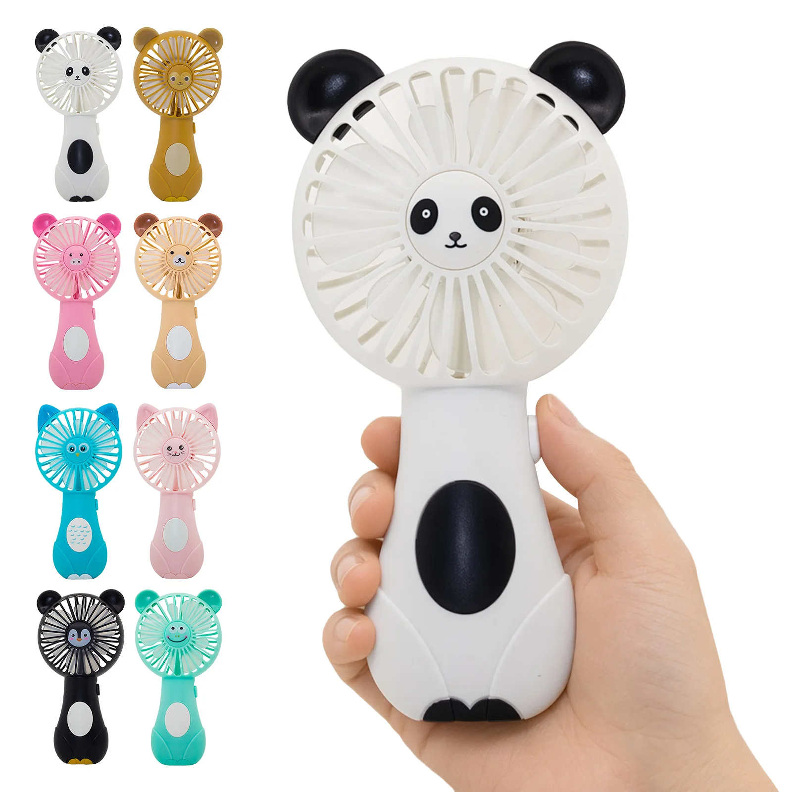 Portable Cooling Fan Battery Operated Small Electric Fan Cute Cartoon Handheld Fans for Travel Camping Outdoor Commuting