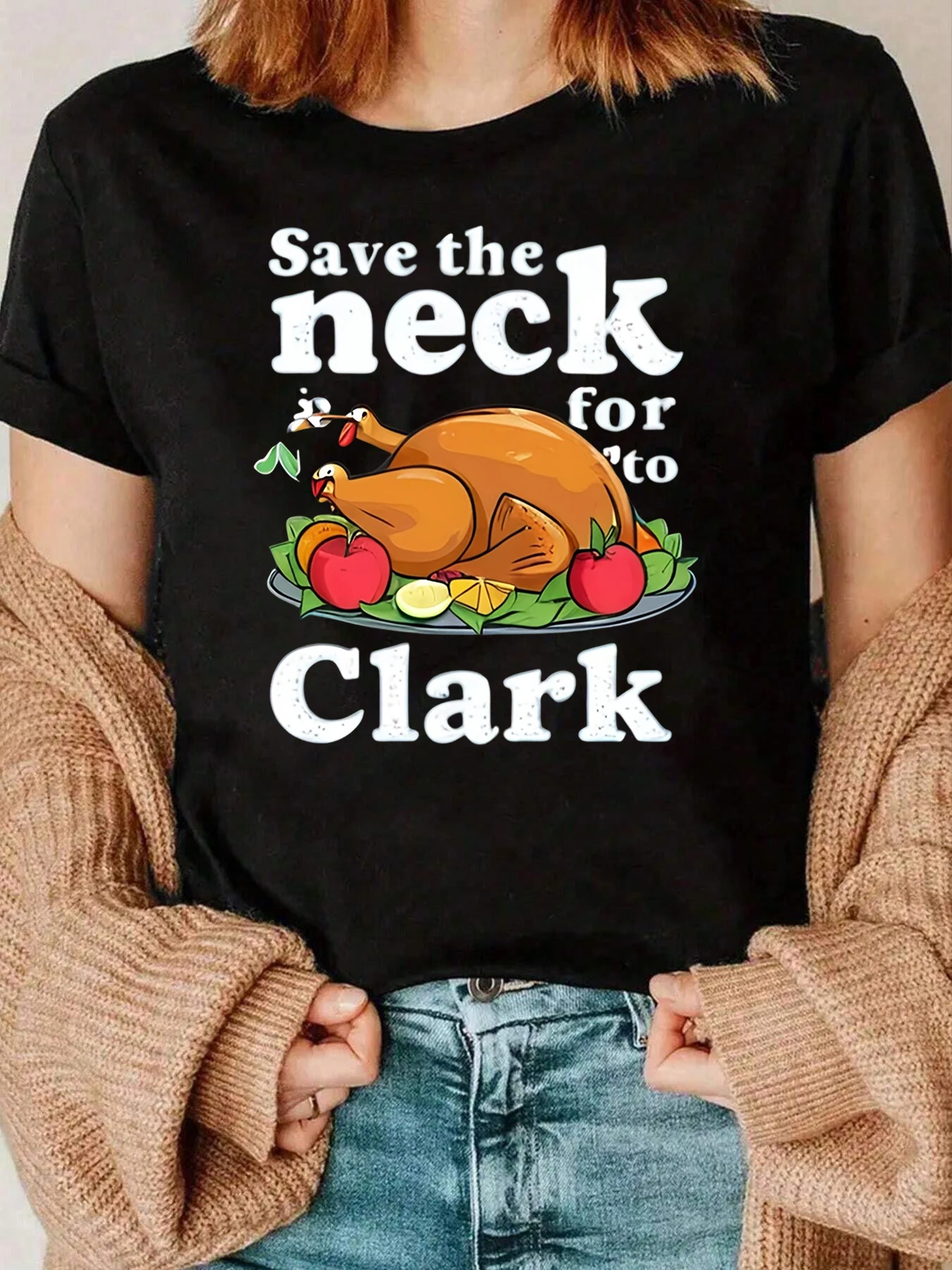 ターキーネック フォー クラーク サンクスギビング Tシャツ カジュアルウェア レディース 220g