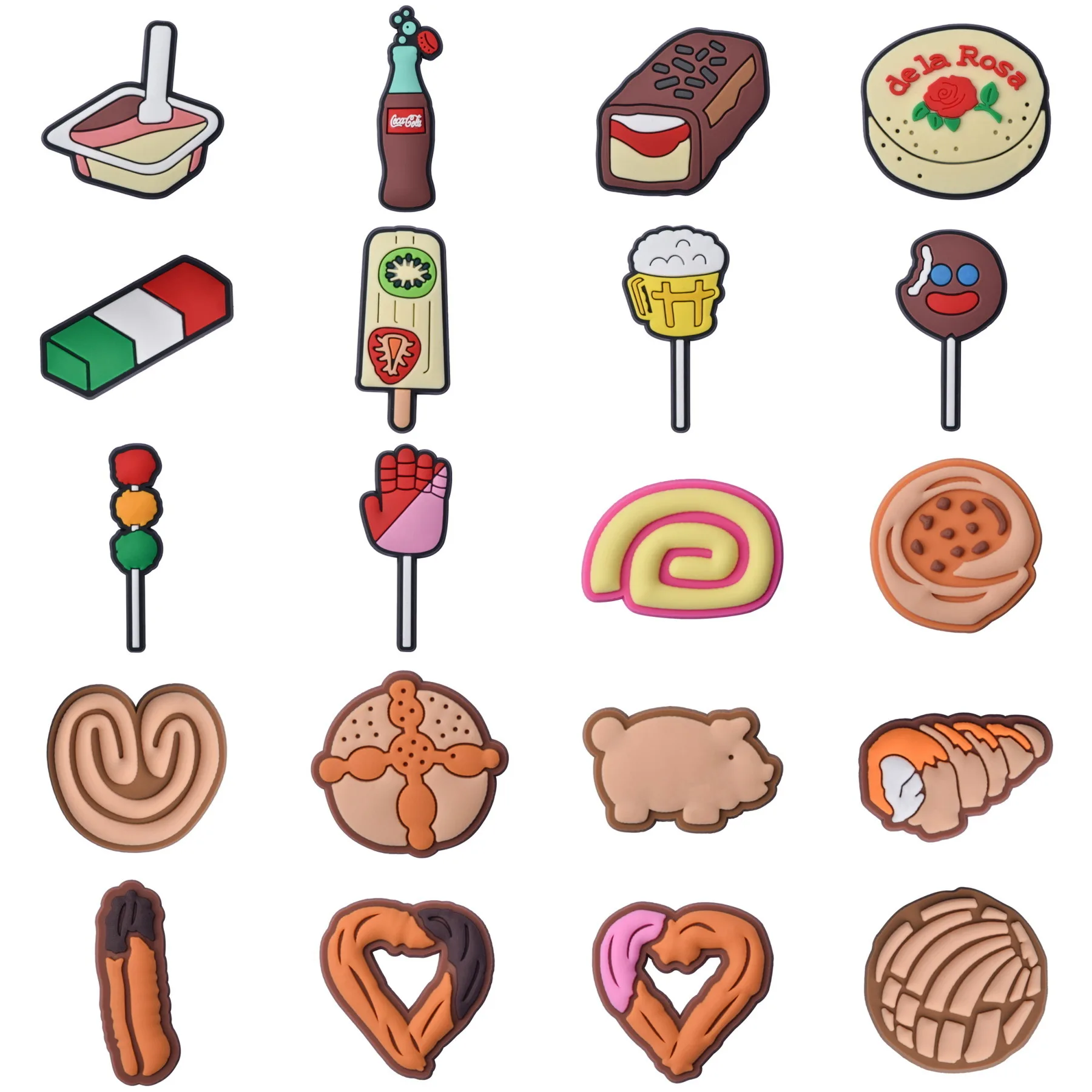 

Cartoon Food Bread Drink Shoe Charms Decoration for Kids Boys Girls Wristband Sandals Clog Accessories Party Gifts