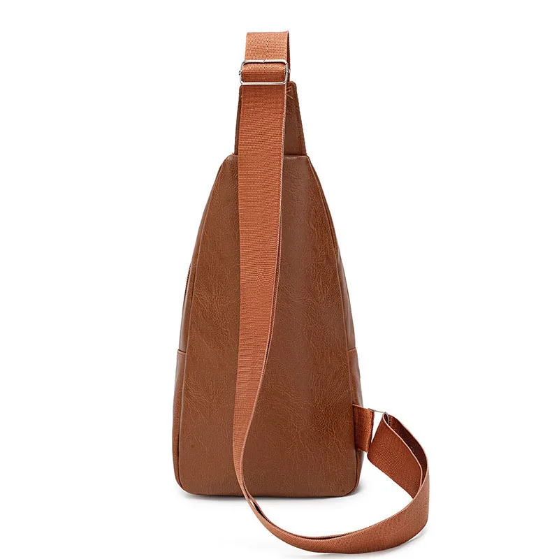PU Leather Chest Bags Single Shoulder Crossbody Pack for Man Sling Bags Sport Cross Phone Male Funny Packs bolso  hombre
