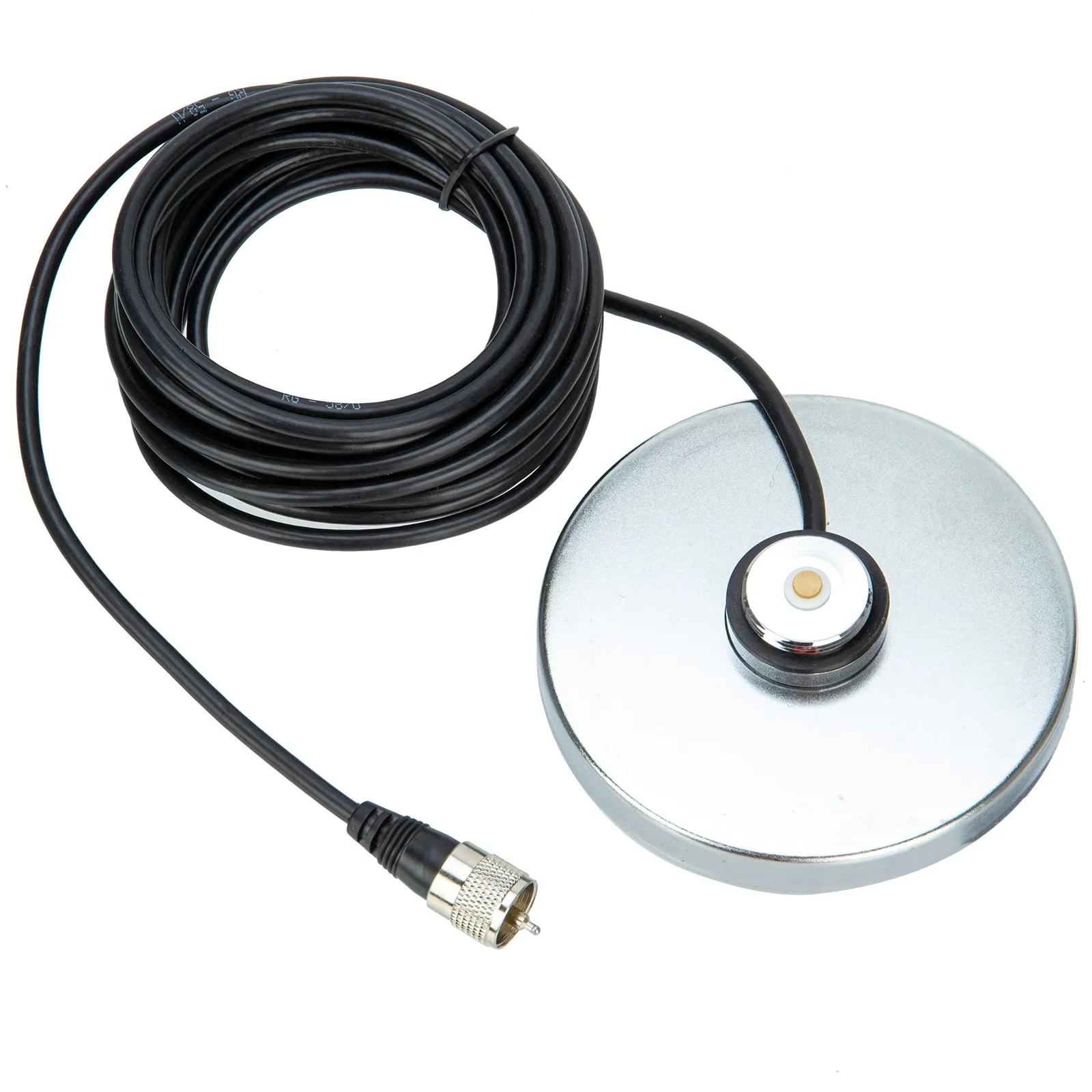 NB-120 silvery 12CM NMO Mount Magnetic Base with 5M PL-259 RG-58 Coaxial Cable for QYT TYT Car Mobile Radio Antenna Mount