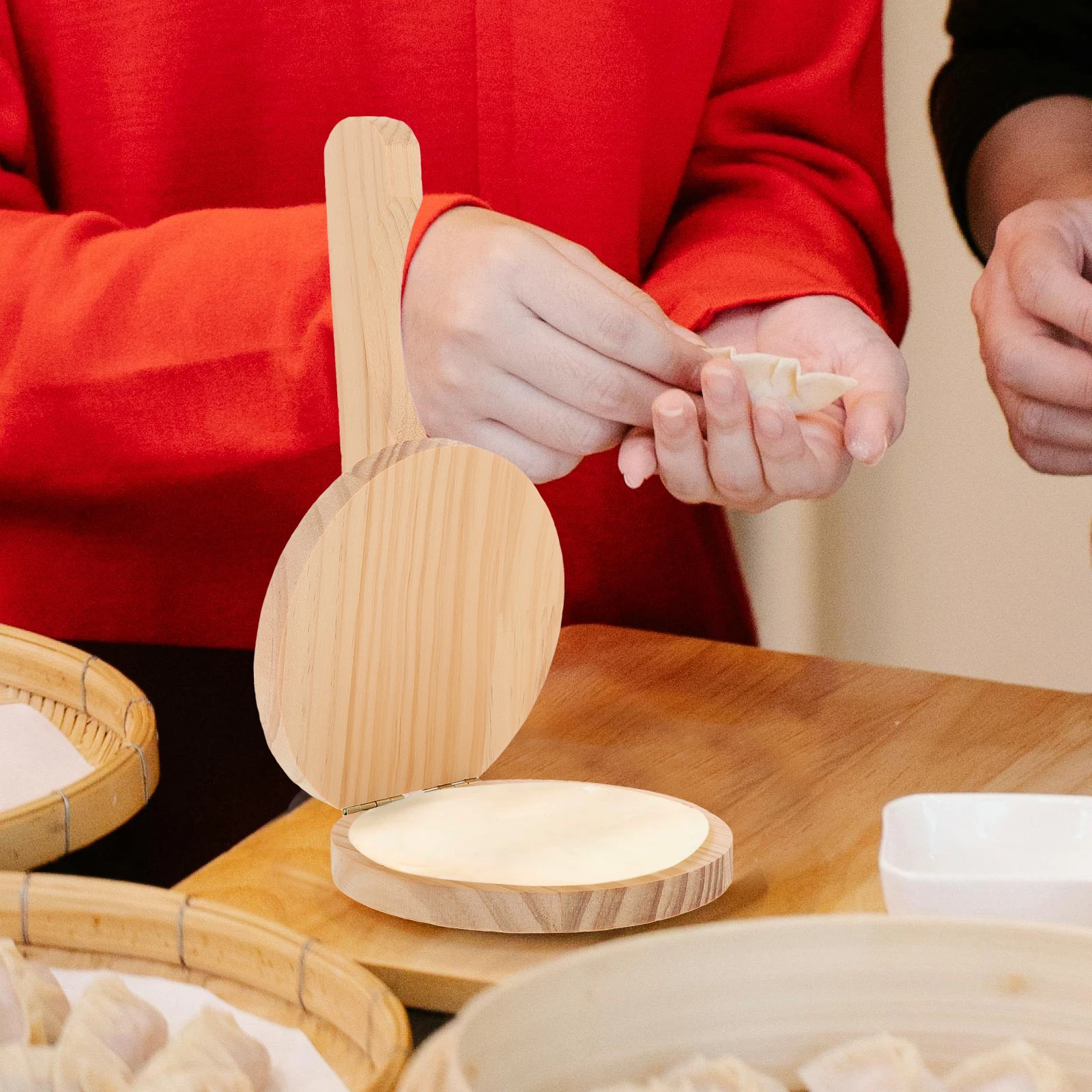 

Wooden Dumpling Skin Press Manual Dough Presser 21 5x12 5cm Small Portable Kitchen Tool for Dumplings Ravioli Fried Dumplings