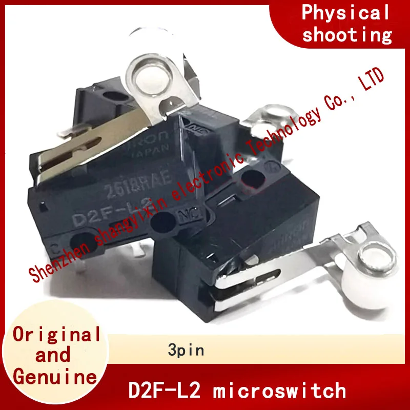 Original D2F-L2 microswitch 3-pin button White wheel with handle mouse touch switch
