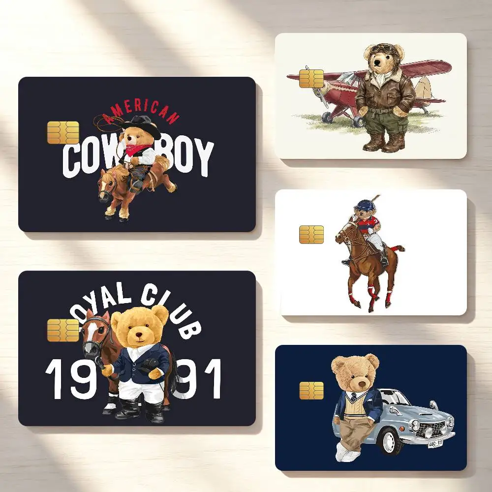 Fashion Credit Card Skin Stickers For Bank Bus Metro Cards Waterproof Anti-Scratch Gift 4PCS R-Ralph L-Lauren C-Corporation