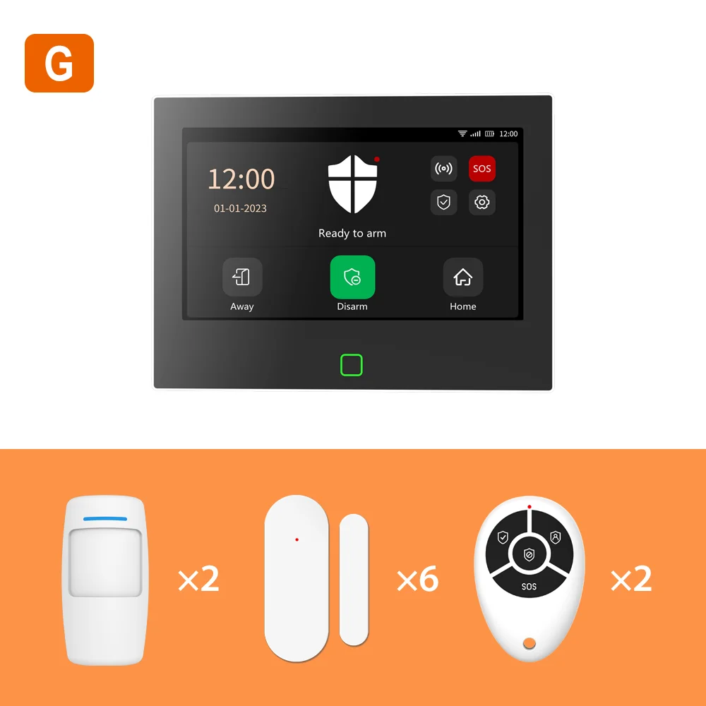 Staniot 7 inch Home Alarm System Wireless WiFi 4G Tuya Smart Security Protection Kit Built-in 115dB Louder Siren 5000mAh Battery image 3