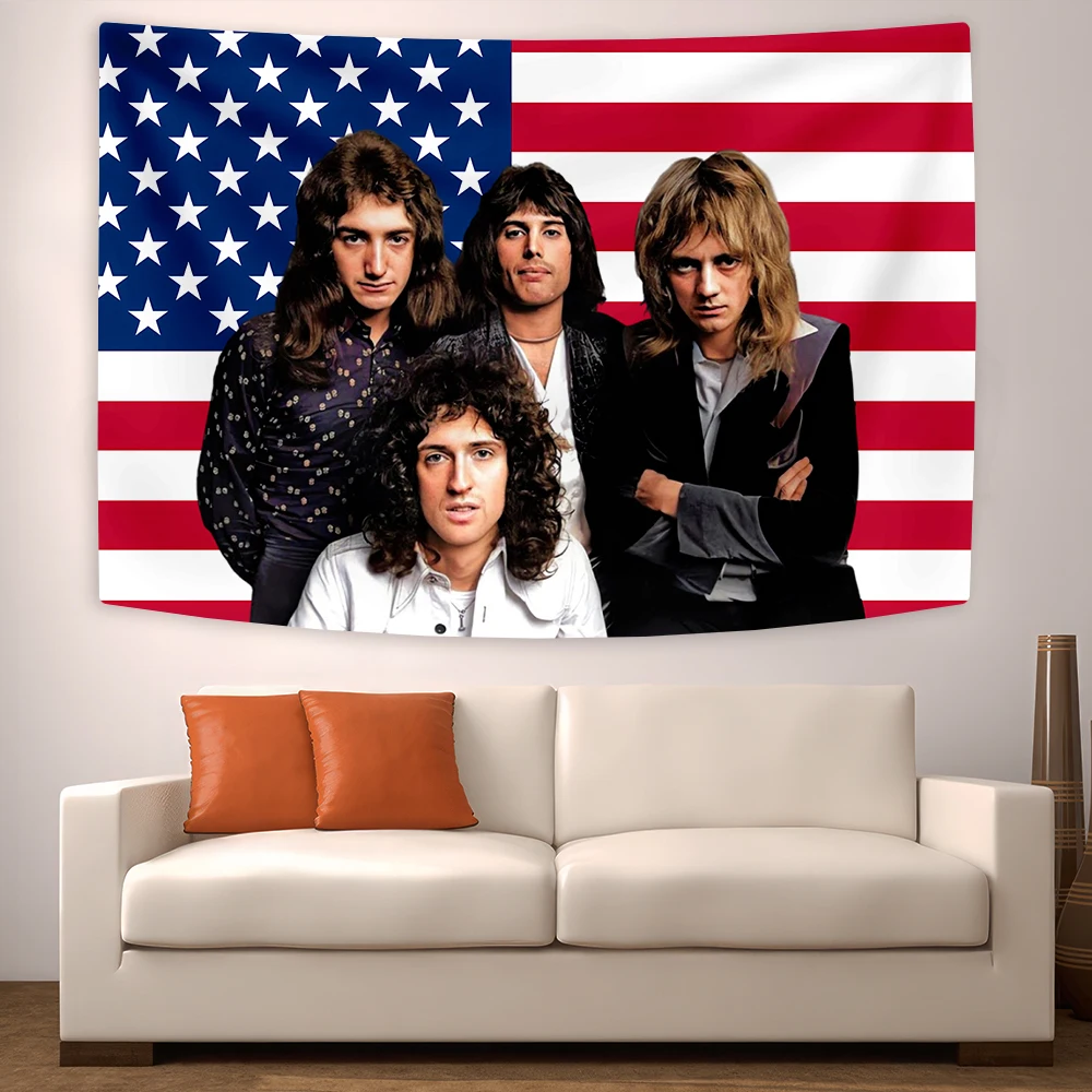 Freddie Mercury America Flags Fabric Decoration for Homes With Tapestry For Dorm Room Decor