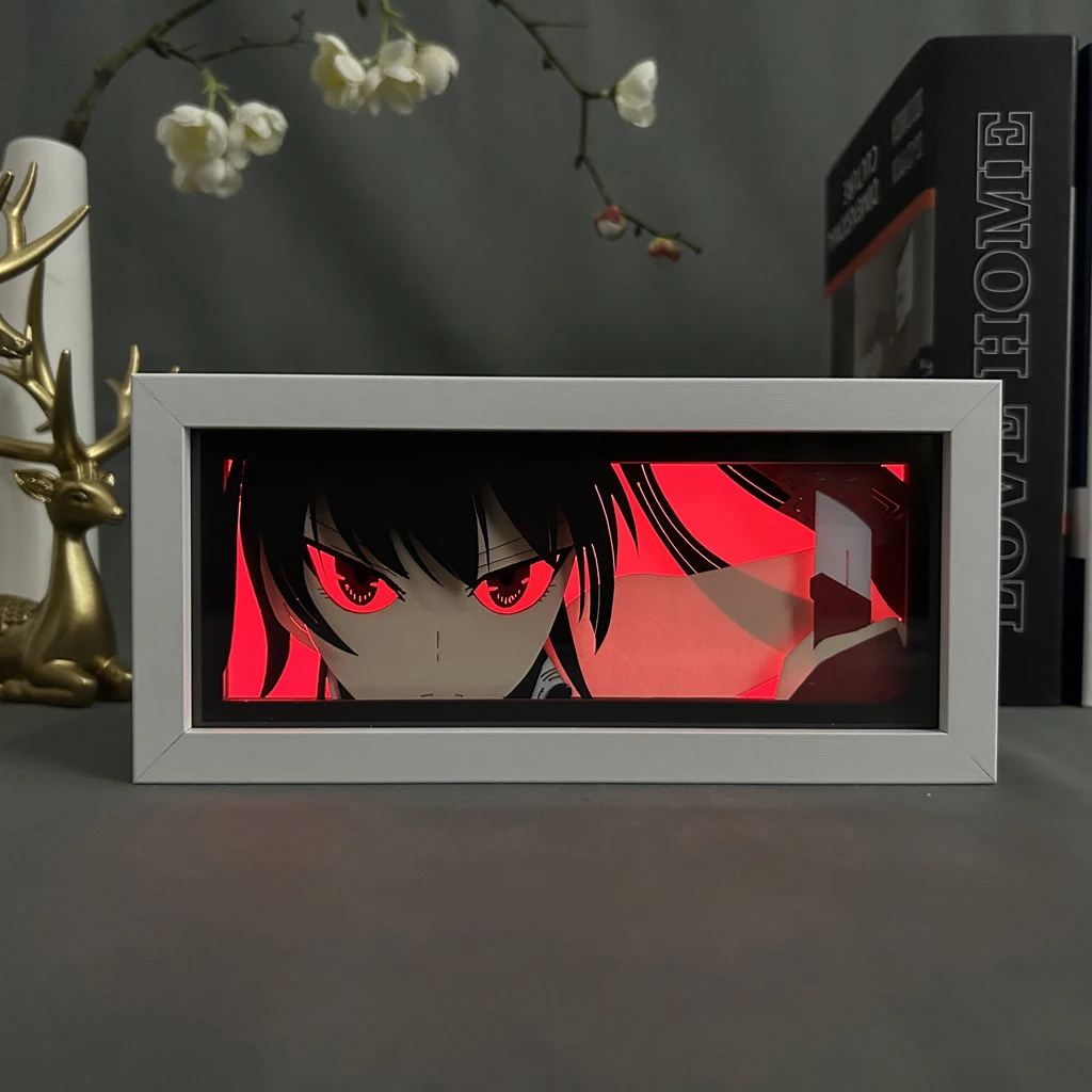 

Akame Ga Kill Paper Cut Anime Light Box for Bedroom Decoration Manga Shadow Box Desk Table Lamp Lightbox