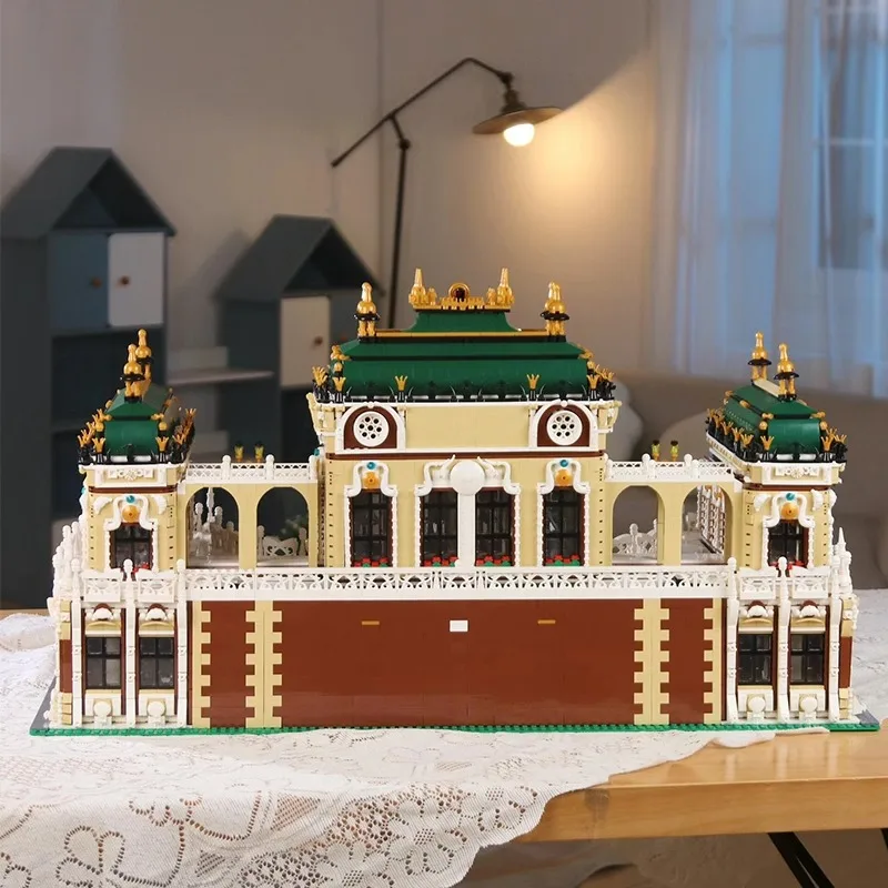 Grand palace architectural model large Building Blocks high difficulty Construction Bricks set micro-landscape DIY house