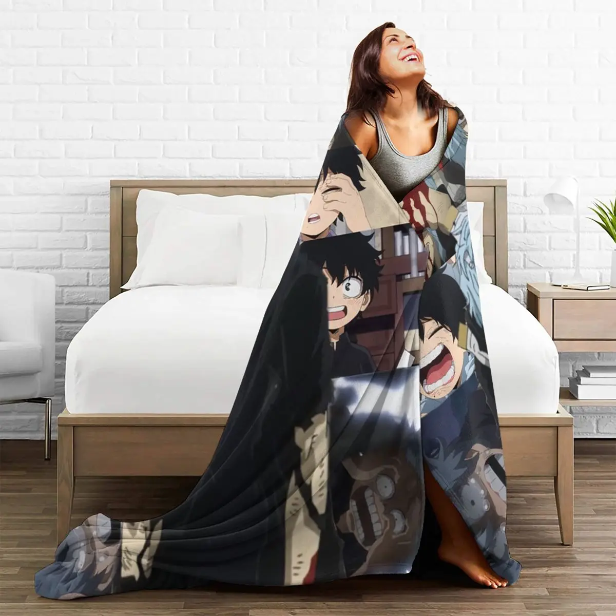 Shigaraki Collage Blankets Soft Warm Flannel Throw Blanket Cover for Bed Living room Picnic Travel Home Sofa