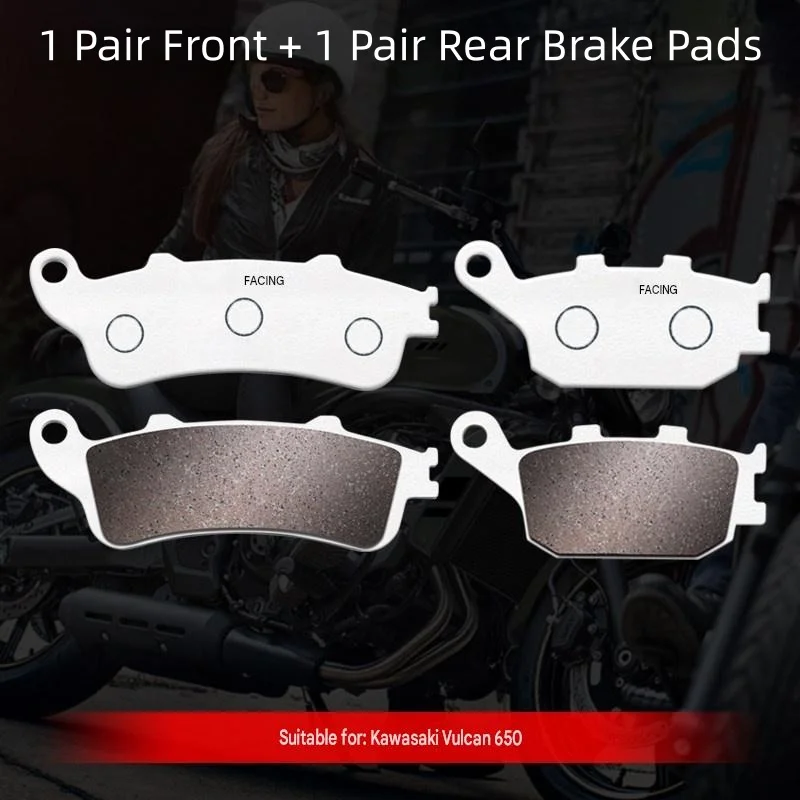 For Kawasaki VULCAN S CAFE 650 Carbon‑Copper Based Brake Pads, High Friction Disc Brake Pads Replacement Mod Accessories