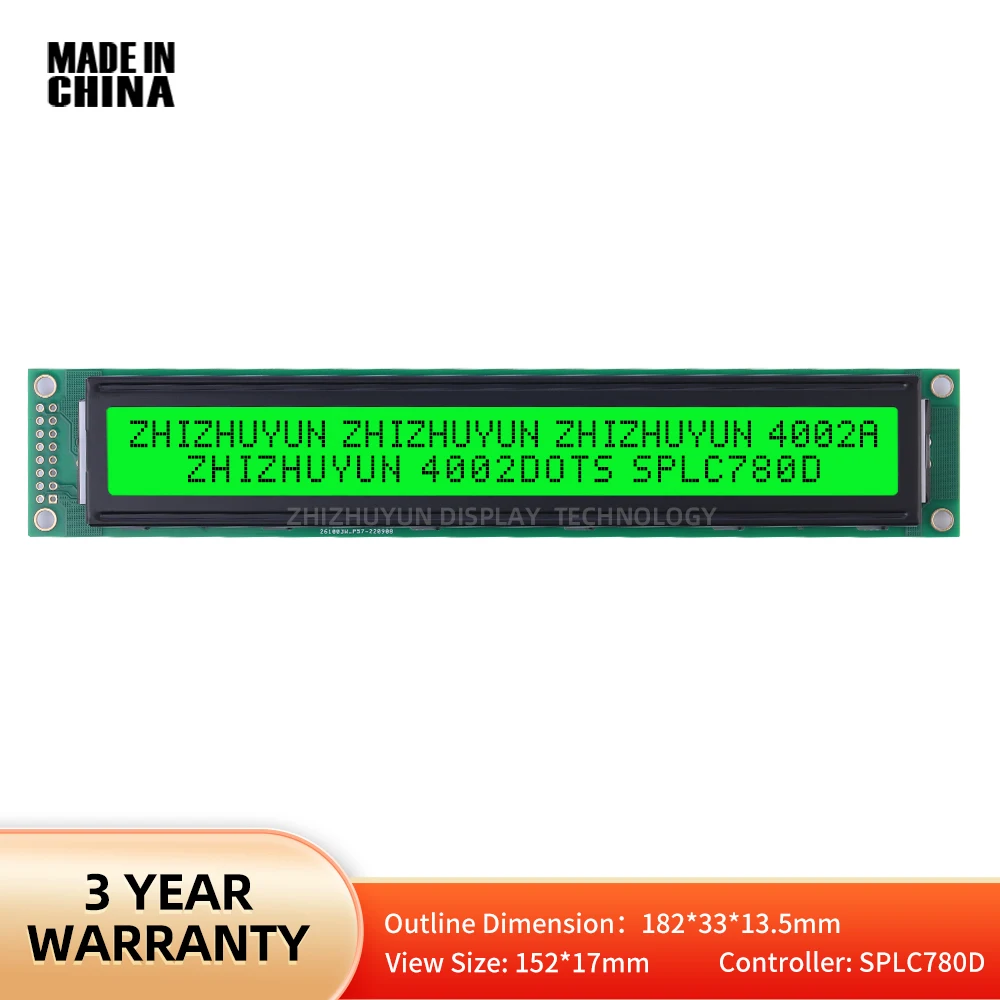 وحدة شاشة LCD شخصية ، شاشة حرف LCD ، ضوء أخضر زمردي ، وحدة عرض LCD ، 182X33mm ، صفقة مباشرة ، 4002A