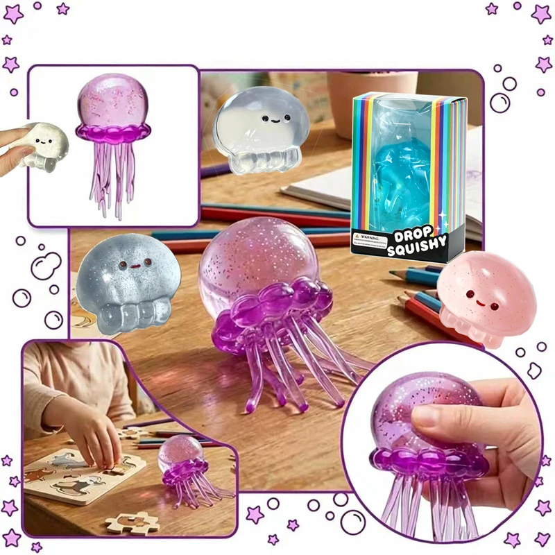 Simulated Jellyfish Schylling Squishy Stress Relief Pinch Anti-Anxiety Squeeze Cute Pinch Stress Relief Tools Super Soft Touch