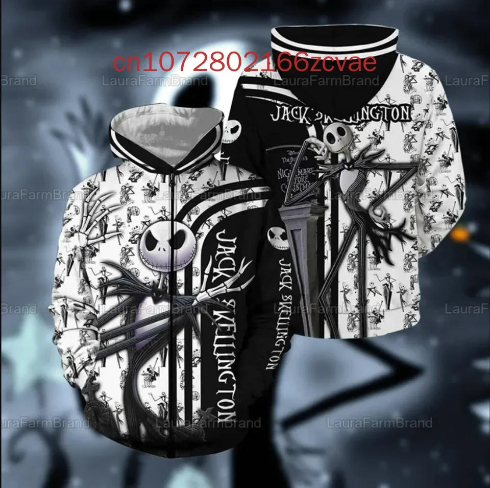 New Christmas Jack Skellington Zip Hoodie  Nightmare Before Christmas Men And Women Hoodie