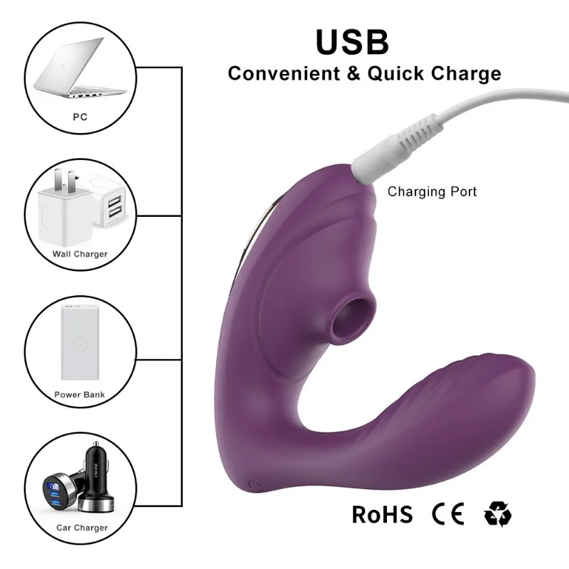 실리콘 질 흡입 진동기, 진동 구강 섹스 클리토리스 빨판, 클리토리스 자극기, 여성 자위 섹스 토이, 10 속도