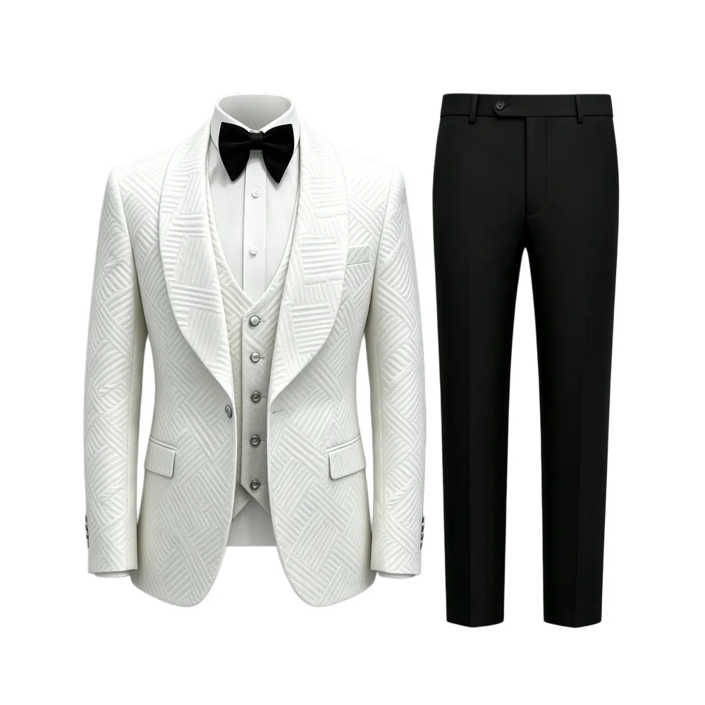 EXPÉDITION IMMÉDIATE - Costume de marié 4 pièces pour mariage, dîner de fiançailles, veste, gilet, p