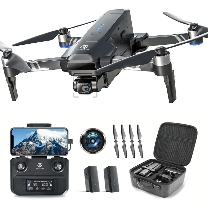 TF35 PRO 2-Axis Gimbal Drone with Camera for adults 4k, 2 Batteries 80-Min Flight Time, 11500 FT Range Transmission, 4K/30FPS