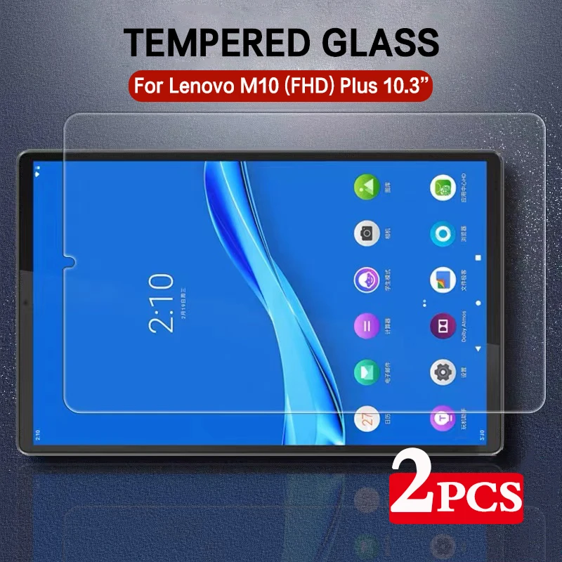 2PCS Screen Protector For Lenovo Tab M10 FHD Plus 10.3'' TB-X606 TB-X606F/X Protective Film Anti Scratch Clear Tempered Glass