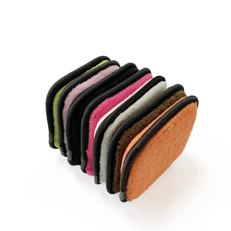 正方形のマイクロファイバー製メイク落としクリーニングパッドツール、再利用可能なメイク落としパッド、コットンワイプ