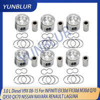 STD V9X Engine Piston & Rings Set Fit 3.0 L V6 Diesel For 08-15 INFINITI EX FX QX50 NISSAN NAVARA PATHFINDER LAGUNA LATITUDE