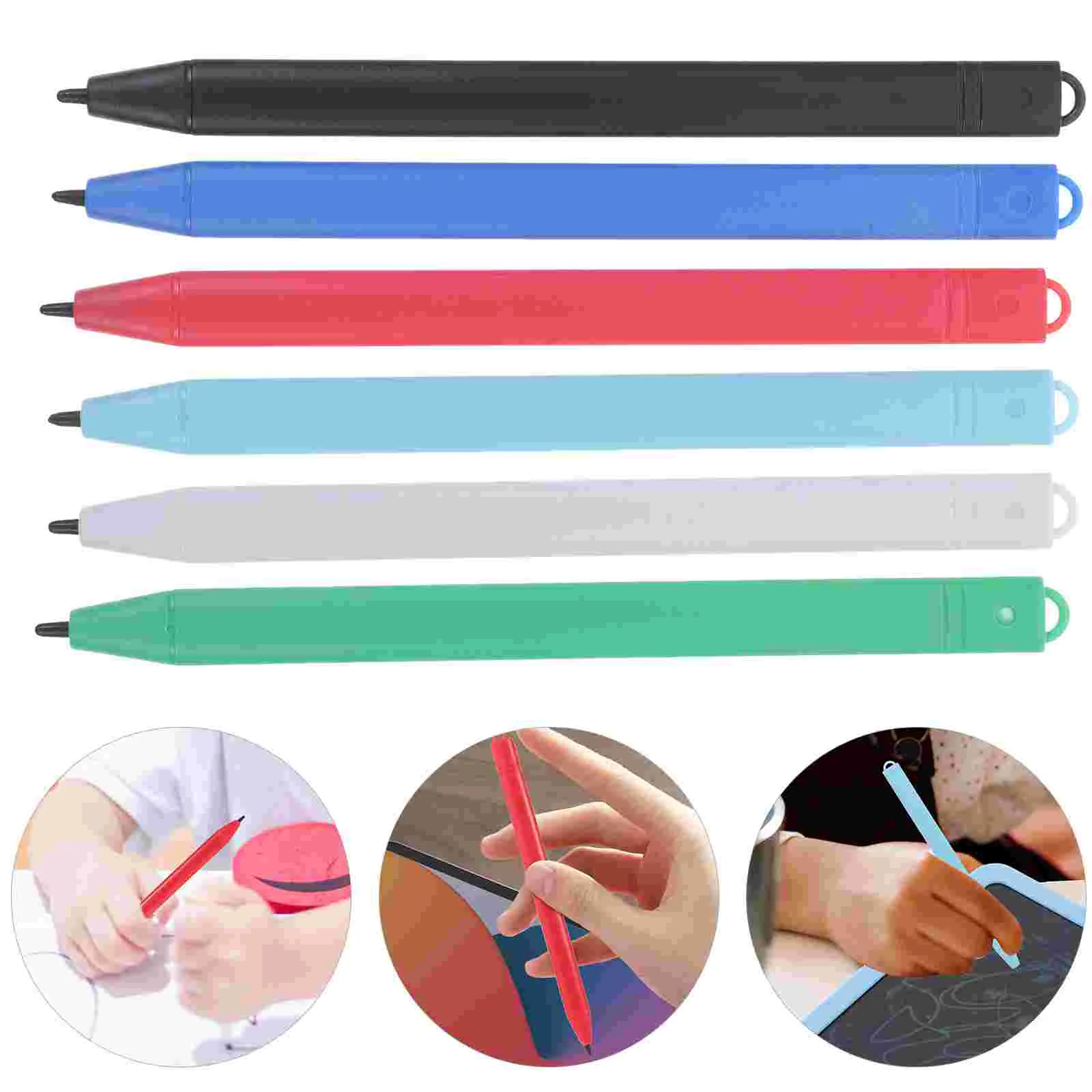 6 Pcs Lanyard Lcd Paint Pen Baby Colored Pencils Writing Stylus Plastic Drawing Toys