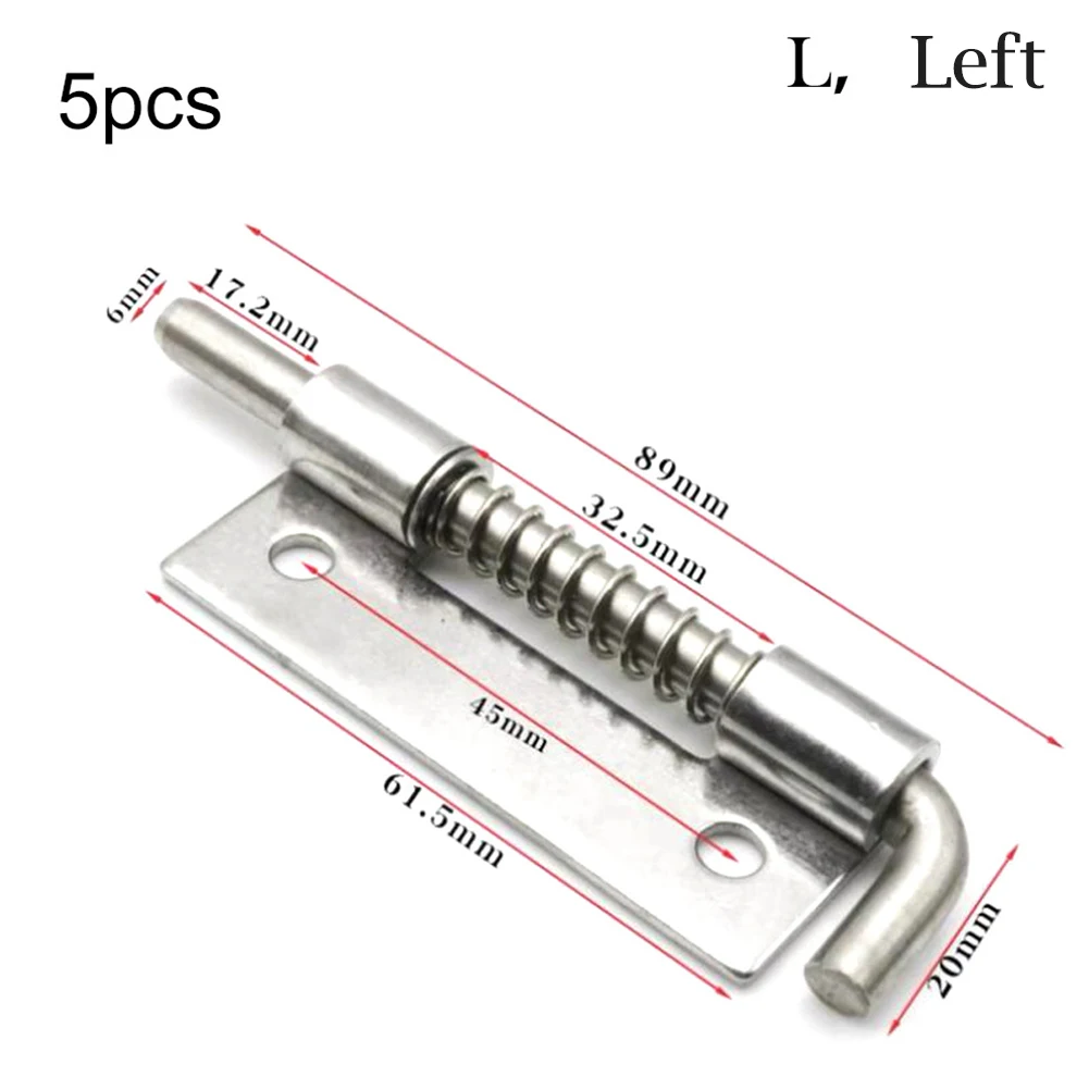 Stainless Steel Spring Loaded Latch Pin Tone 5 Pcs And Cabinets Applications On Bolt Cabinet Chests Hinges Easily