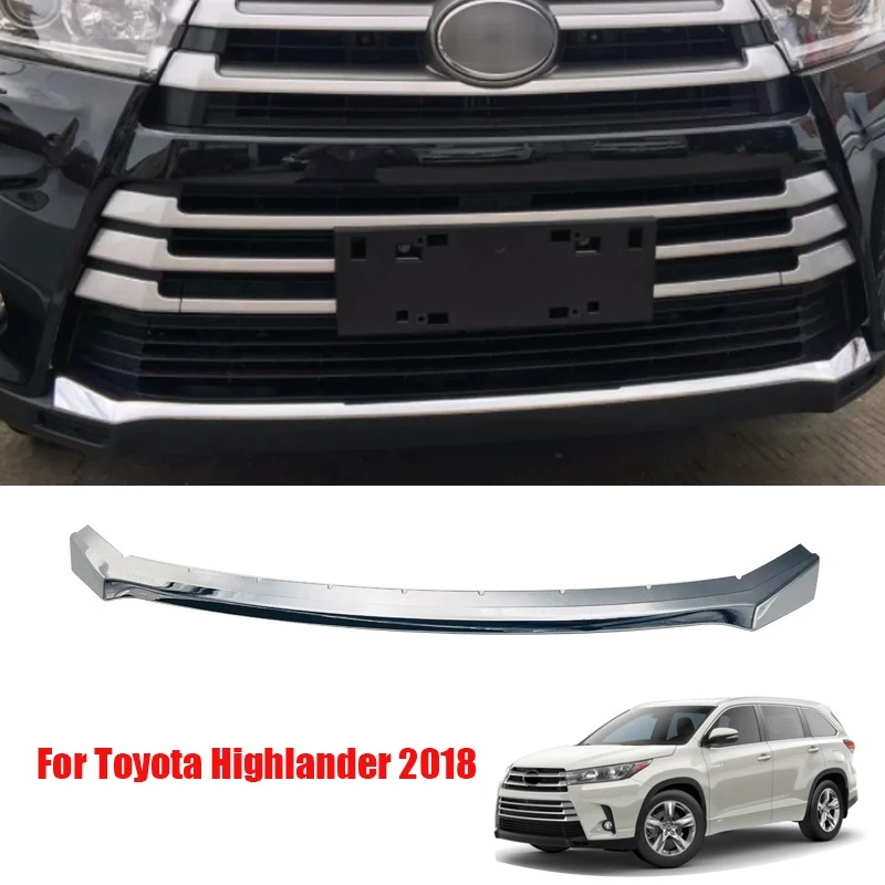 

Накладка на передний бампер для Toyota Highlander 2018 ABS