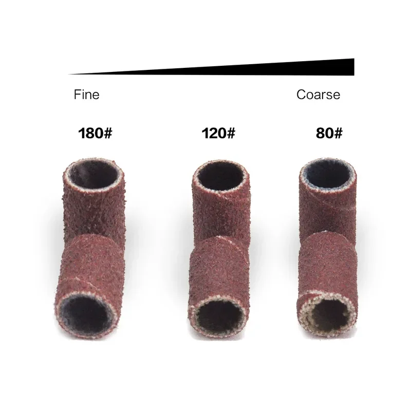 100 قطعة مسمار الرملي حلقة العصابات حصى الكهربائية مانيكير الحفر طحن رؤساء UV هلام البولندية إزالة باديكير أدوات جلخ