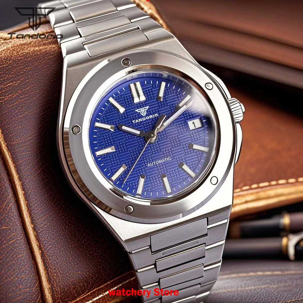 

New Tandorio NH35A Automatic Watches Men's Mechanical Watch Sapphire Glass 200m Waterproof Rubber/Bracelet Strap Luminous Dial