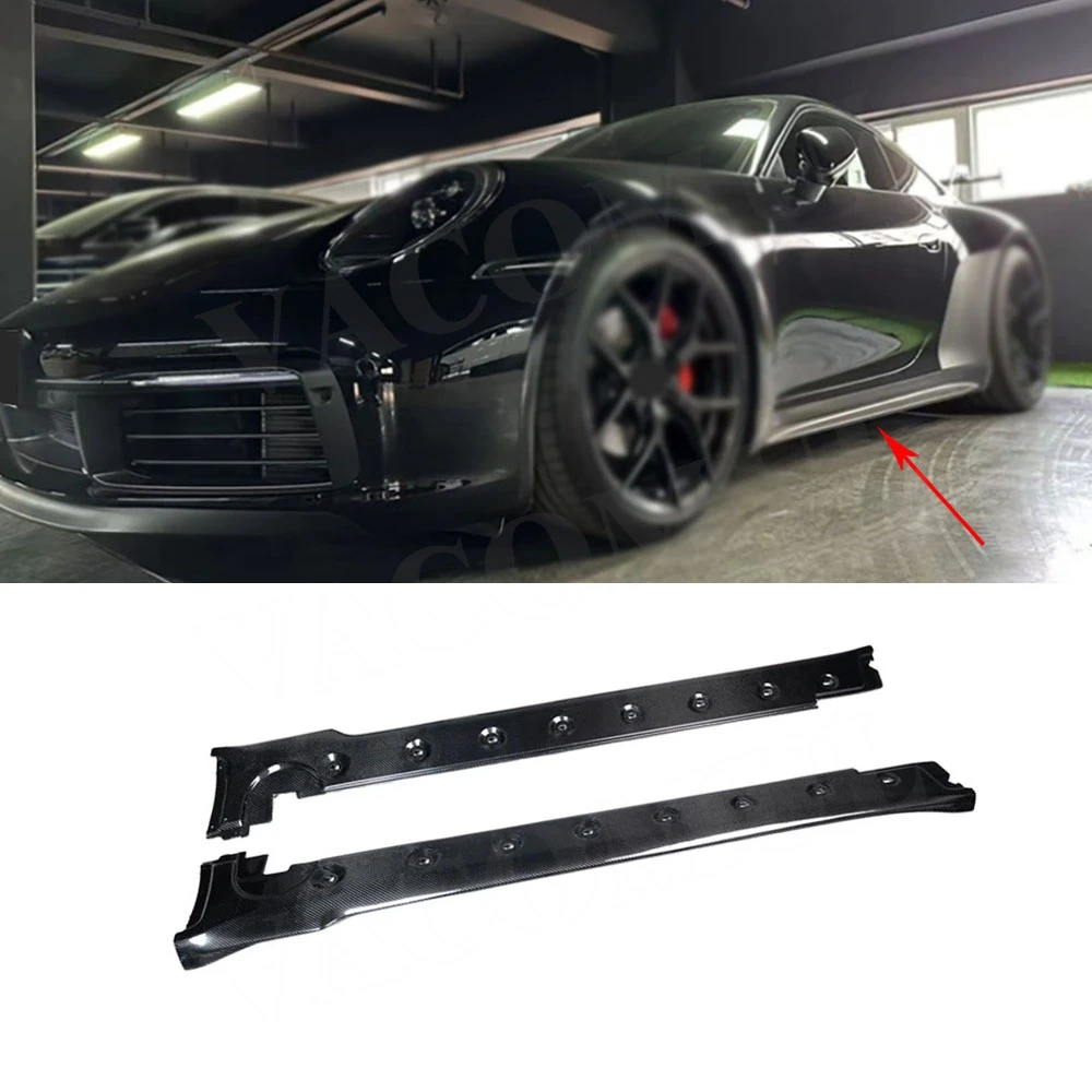 

VACOMUL Carbon Fiber Car Side Skirt For Porsche 911 992 2022+ Apron Extension Lip Spoiler Rocker Panel Protect Cover FRP Bodykit