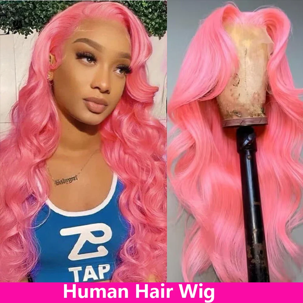 

13x4 Ombre Pink Body Wave Lace Frontal Wigs Human Hair Pink Lace Front Wig Human Hair For Women Brazilian Pre Plucked Wigs