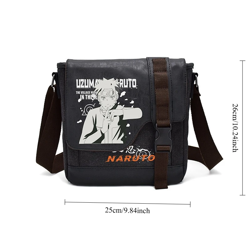 حقيبة كتف منقوشة برسوم كرتونية يابانية ناروتو وسيم حقيبة ساعي البريد هدية صغيرة