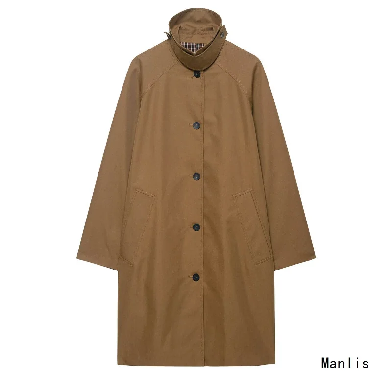 

European and American Style2025New Fashionable Women's Mid-Length Trench Coat