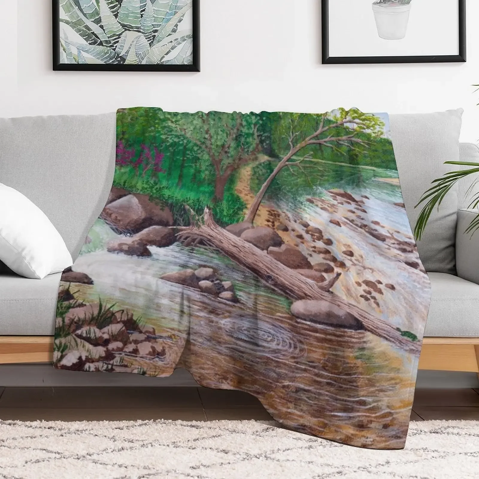 Ozark River Throw Blanket Decorative Soft Throw Blanket for Couch Sofa