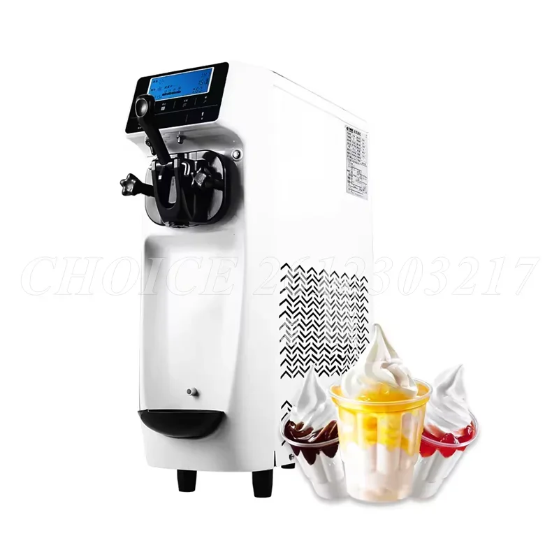 

Small Noiseless Cone Ice Cream Maker Desktop Single Head Soft Ice Cream Machine Commercial Sundae Fruit Making Machine