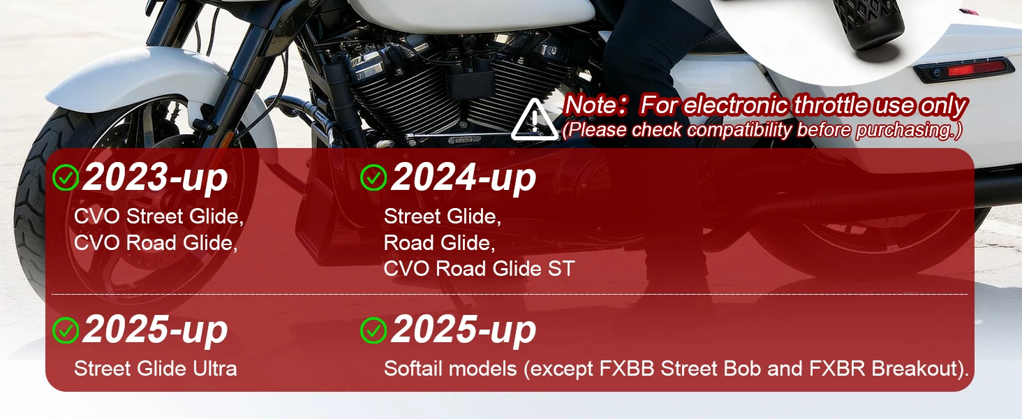 1"-Lenkergriffe für Harley 2023-Up CVO Street Road Glide, 2024-Up Street Road Glide, 2025-Up Street Glide Ultra und Softail – Detail 2