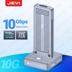 JEYI M.2 SSD-lezer, NVMe en SATA naar USB-C PCIe SSD-dockingstation USB 3.2 10Gbps solide schijfadapter met schrijfbescherming