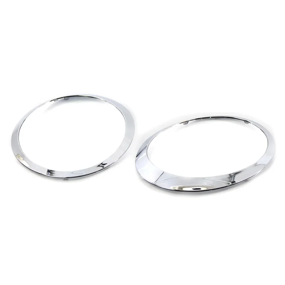 2Pcs Chrome Headlight Trim Ring Bezel Cover For Mini Cooper R55 R56 R57 2007-2015 51137149905 51137149906 ABS Chrome Sliver