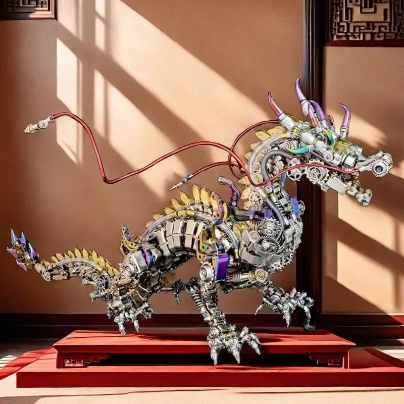 Chinese dragon high difficulty precision machinery 3d three-dimensional metal assembly model toy adult building blocks gift