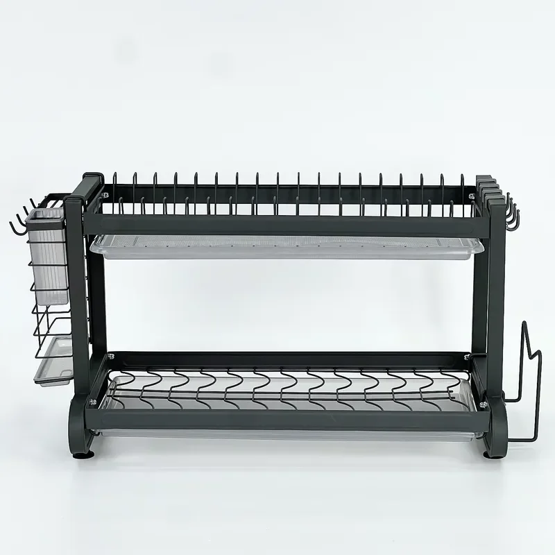 Heavy Duty Iron Kitchen Storage Rack Double Layer Metal Shelf Anti Rust Coating Vertical Organizer for Tools and Utensils ABS