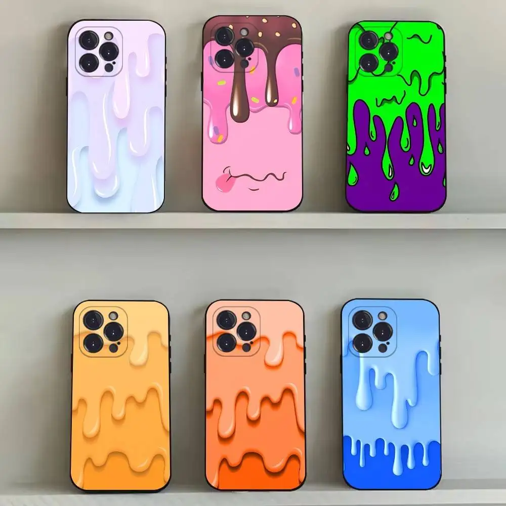 

Melty Design Leather Phone Case For iPhone 16,15,14,13,12,11,Pro,Max,Plus,X,XS,SE4,E,Mini,Soft Black Case