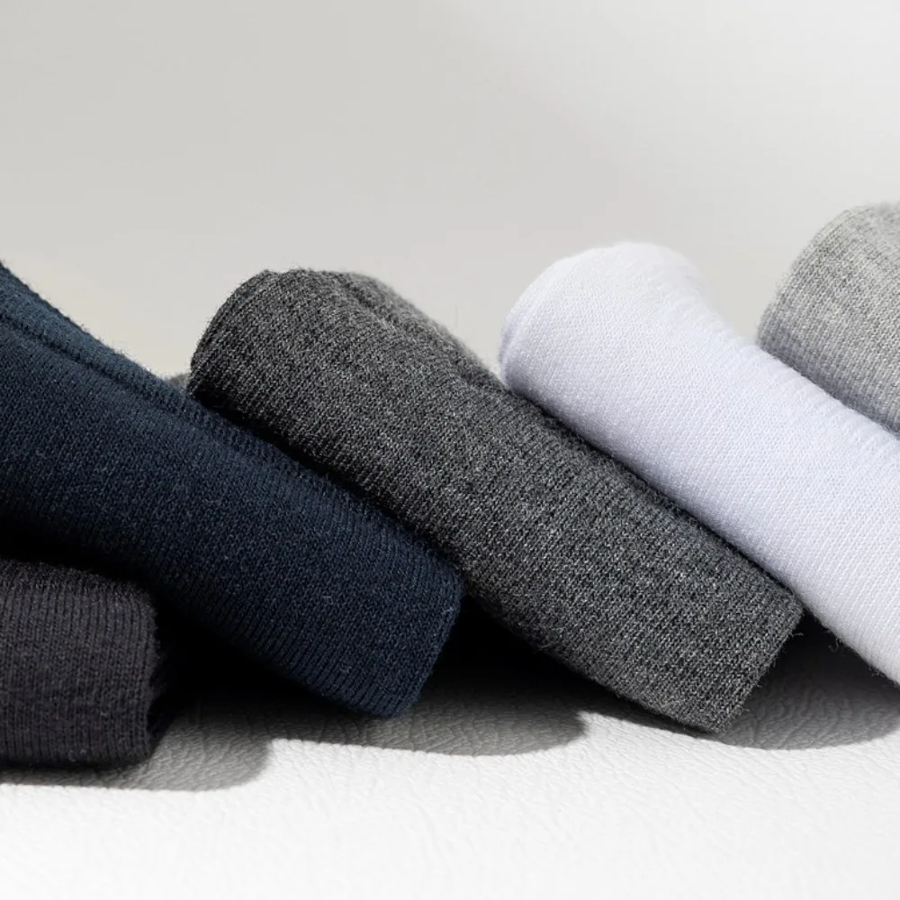 

5Pairs Fashion Breathable Short Tube Socks Men Simple Solid Color Cotton Ankle Socks Hosiery Sports Mid-Calf Socks Summer