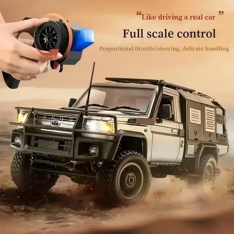 MN82 1/12 RC Crawler Toyota LC79 Licensed 4WD Off-Road Pickup Truck with LED Lights 2.4GHz RTR Climbing Car Boy Toy Gift