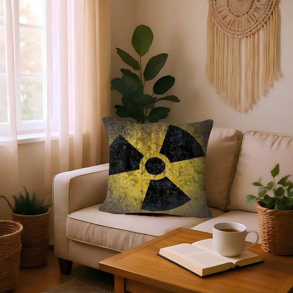 

Creative Radiation Logo Pillow Gift Home Office Decoration Pillow Bedroom Sofa Car Cushion CoverPillow Case